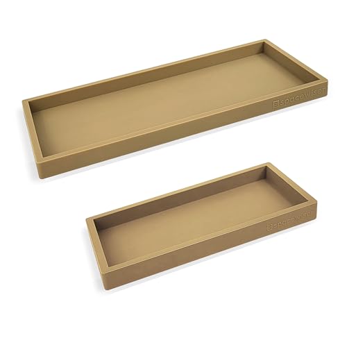 Countertop & Vanity Silicone Tray (Latte Tan / Set‐ 1 Small + 1 Large)