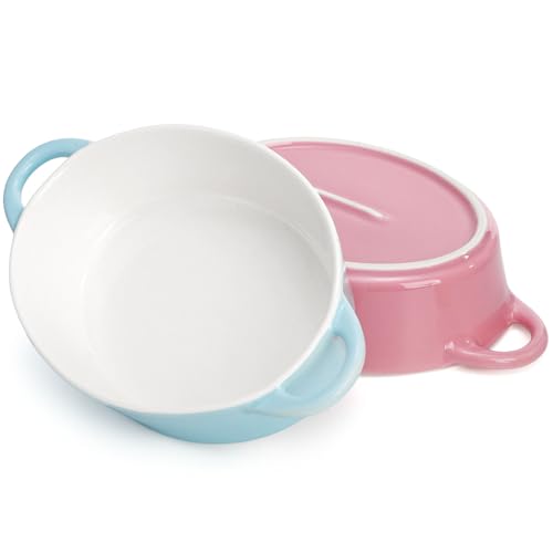 6 Pack 20 oz Oval Au Gratin Baking Dishes with Handles
