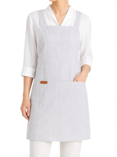 Aprons for Women with Pockets (Light Gray)
