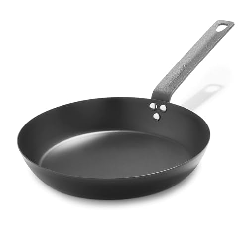 10" Pre Seasoned Carbon Steel Frying Pan Skillet (10" Frying Pan Skillet / Black)