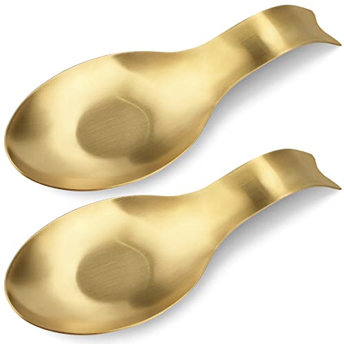 Stainless Steel Spoon Rest (2.Fishtail-Gold)