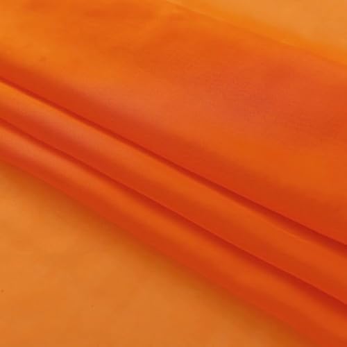 Orange Sheer Curtains 4 Panels Rod Pocket Semi (Orange / 52"W x 108"L (Pack of 4))