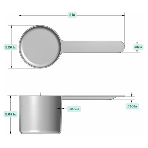 1/2 Cup (4 Oz. | 118.4 mL) Long Handle Plastic Measuring Scoop for Coffee, Protein Powder, Pet Food, Spices, Grains, Dry Goods – Food-Grade BPA-Free (Pack of 5) (118.4 mL | 1/2 Cup | 4 Oz.)