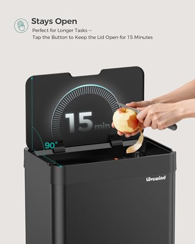 13 Gallon Automatic Kitchen Trash Can (Black / 13 Gallon)