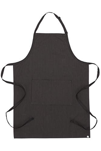 Unisex Butcher Apron with Contrasting Ties (Pinstripe / One Size)