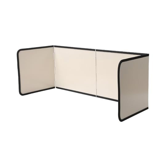 4 Sided Beige Splatter Guard Foldable Stainless Steel Stove Splash Guard Oil Splatter Screens for Frying Kitchen Backsplash Protector Nonstick Oil Splatter Guard for Cooking (Beige)