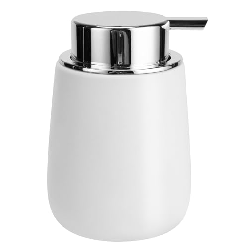 Soap Dispenser Ceramic with Easy (1 Pack / Silverwhite)