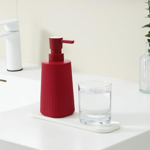 Small Soap Dispenser for Bathroom and Kitchen Matte Red (Red)