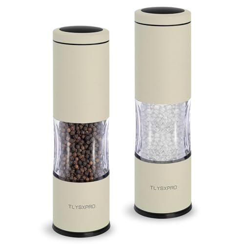 Salt and Pepper Grinder Set with Adjustable Coarseness (Set of two manual grinders / Buttercream)