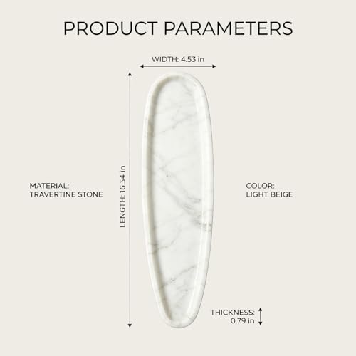 Natural Marble Vanity Tray (White)