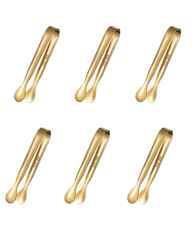 Gold Mini Serving Tongs for Party (Gold)