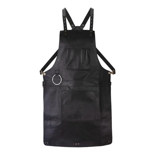 Full Grain Leather & Canvas Apron (Black 2)