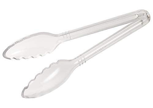9" Clear Curved Serving Tongs (9" / Curve / Clear)