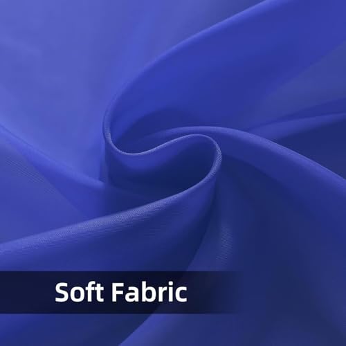 Solid Sheer Rod Pocket Curtain Voile Draperies 2 Panels White Beige Black Ivory Coffee 26 Inch Width 30 Inch Long 1 Pair for Kitchen Bedroom Children Living Room Yard (Blue Sapphire / 26"W x 30"L (Pack of 2))