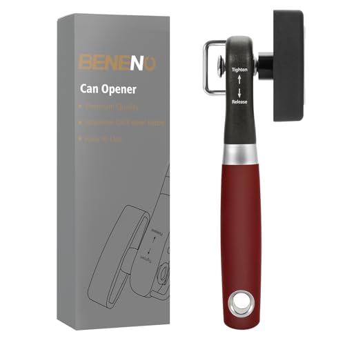 Can Opener Manual Side Safe Cut Can Opener Smooth Edge (Red)