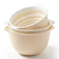 2 in 1 Kitchen Colander Set with Bowl Strainer (Cream)