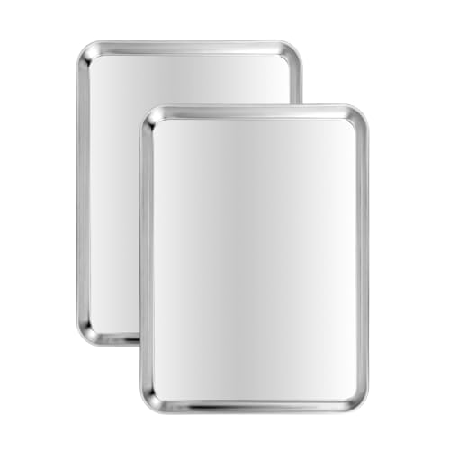 Stainless Steel Baking Sheet Set of 2 (17.5 x 13 x 1.1 Inch, 2 Pack)
