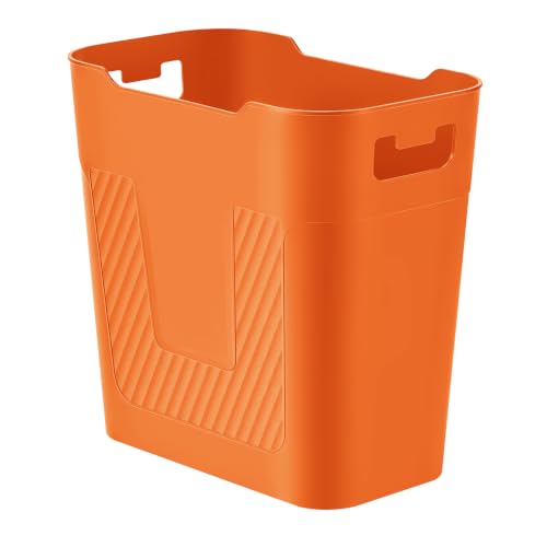 Small Orange Trash Can Wastebasket 2.2 Gallon Badroom Garbage Can (Orange)