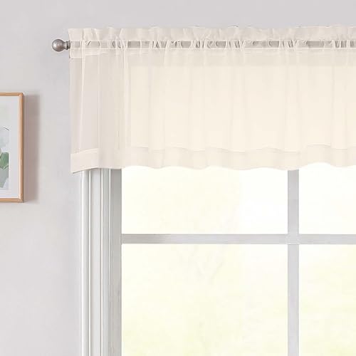 Cream Valances for Windows (Cream / 42"W x 14"L (Pack of 2))