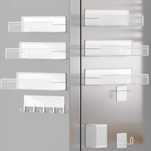 Magnetic Spice Rack for Refrigerator (White / 10 Pack)