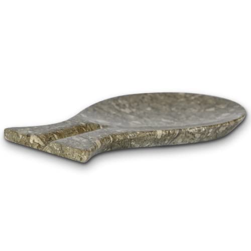 Luxury Handmade Fossil Grey Marble Spoon Rest for Kitchen Counter (Fossil Grey Marble)