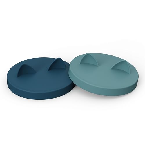 Silicone Pet Food Can Lids (2.9in/75mm(12.5-14oz) / Dark Blue+Light Blue)