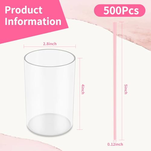500 Pcs Pink Coffee Stir Sticks Set Coffee Stirrers Holder Acrylic Stir Stick Holder Bar Straws Cocktail Straws Drink Stirrers for Coffee Bar Cocktail Milk Tea Restaurant Home Kitchen Party Supplies (Pink / 500 Pcs)