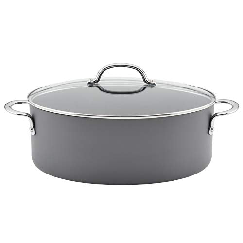Professional Nonstick Cookware Oval Pasta Stockpot and Braiser (8 Quarts)