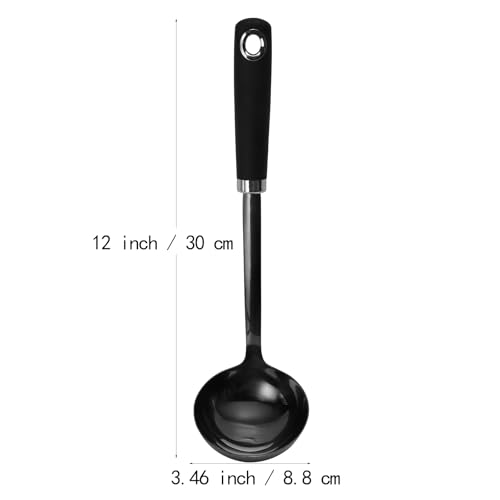 12 Inch Black Stainless Steel Soup Ladle (Z-Black Ladle)