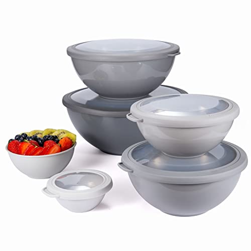 Mixing Bowls Set with TPR Lids (Grey TPR Lids)