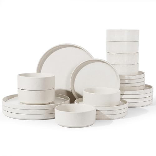 Nebula 24 Piece Dinnerware Set (Matte Beige White / Service for 8 (Standard Dinner Set))