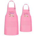 R HORSE 2Pcs Adults Kids Matching Apron Set (Pink Grandma)