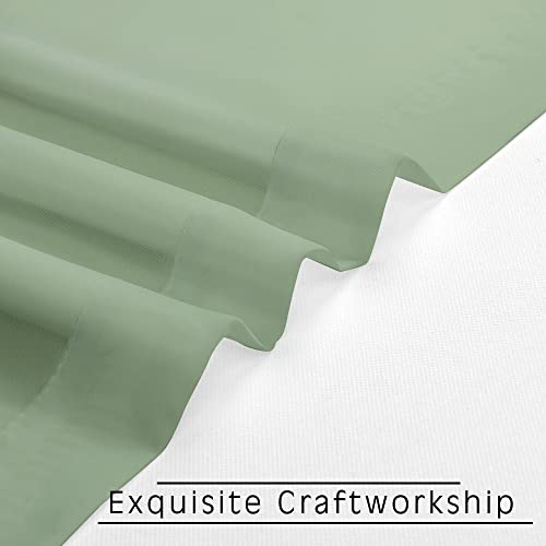 Sage Sheer Kitchen Valance for Windows Set of 2 (Sage Green / 42"W x 14"L (Pack of 2))