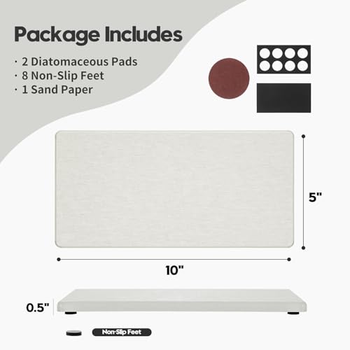 2PCS 10"x 5" Large Bathroom Sink Vanity Trays (2 Pack - Pearl Gray / 10" x 5")