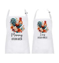 Floral Chicken Rooster Baking Apron (Adult + Kids Apron Set)
