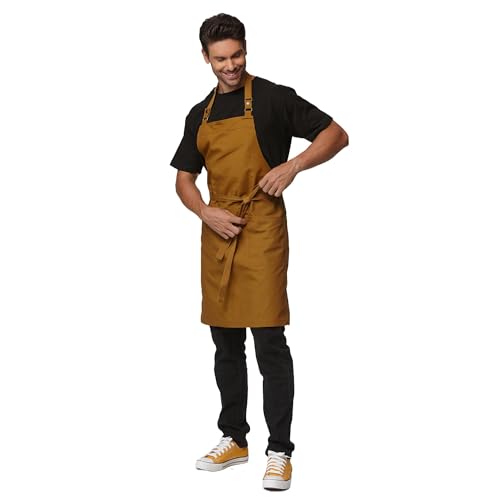 Chef Men Canvas Waterproof Apron Pocket 4251GB (5 Pack / Ginger)