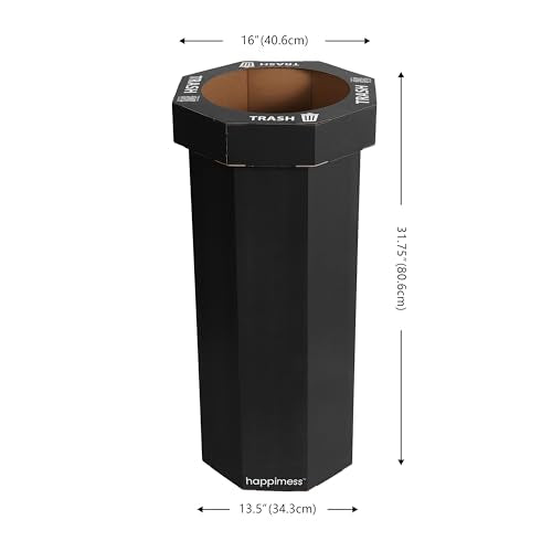 Fleur 25 Gal Trash Can Bin (Charcoal Black)