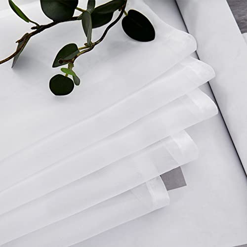 2 Panels Kitchen Tiers Half Window Sheer Curtains 29 X 45 Inch White (White / 29"W x 45"L (Pack of 2))