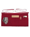 Server Aprons with 4 Pockets (1 Pack Chef Apron- Wine Red)