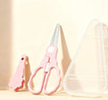 Baby Food Scissors with Travel Case (Pink)