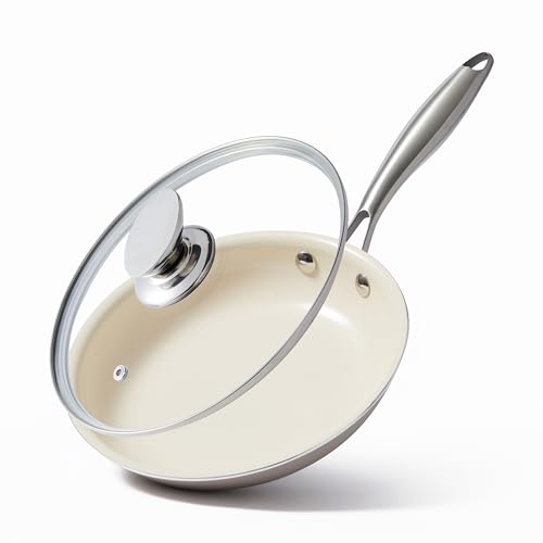 11 Inch Ceramic Nonstick Frying Pan with lid Skillet (11 inch with lid)