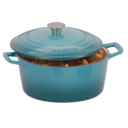 Bakken Enameled Cast Iron Dutch Oven Pot (Teal)
