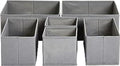 Collapsible Cloth Drawer Organizer Boxes for Socks (Set of 6)