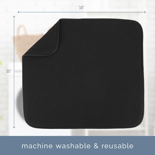 Dish Drying Mat (Black / 16" x 18")