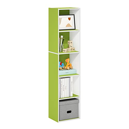 PASIR Book Shelf (White/Green / 5-Tier Cube)