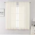 Cream Sheer Curtains 68 Inch Length 2 Pcs (Cream / 42"W x 68"L (Pack of 2))
