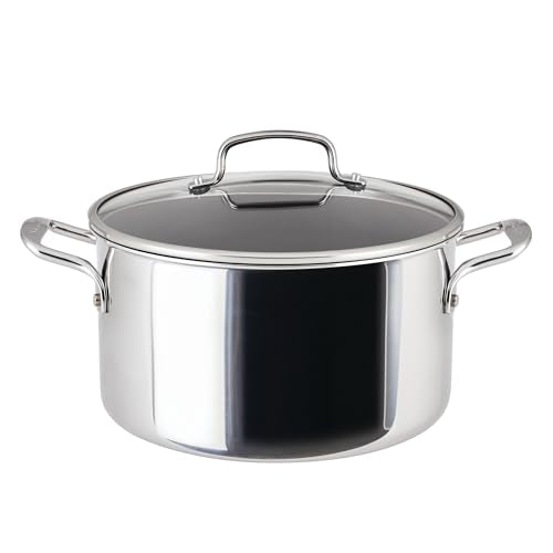 C1 Series Clad Stainless Steel with ScratchDefense Technology Cookware Nonstick Induction Stockpot with Lid (8 Quart)