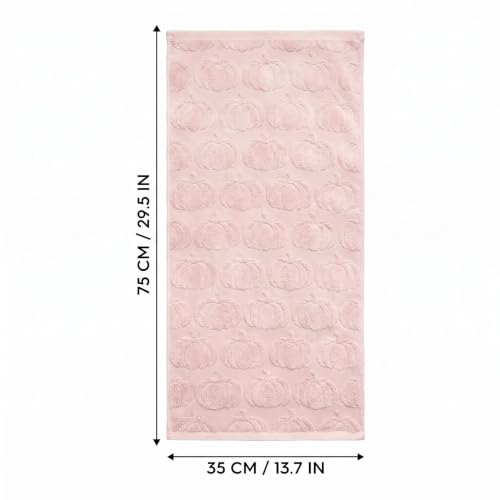 1 Pc Pink 3D Pumpkin Jacquard Hand Towel for Bathroom (13.7" x 29.5", 1PC / Pink)
