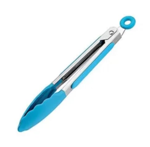 Stainless Steel Kitchen Tongs Set with Silicone Tips (3 Pack Green)