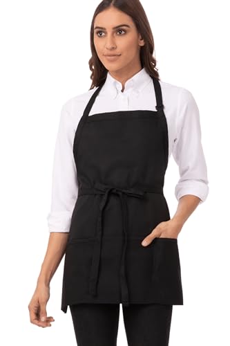 Unisex Three Pocket Apron (Black, 1 Pack)